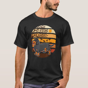Vintage Sunset Dachshund Weiner Sausage Dog Animal T-Shirt