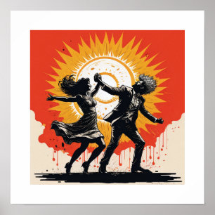 Vintage Sunset Dance  Poster