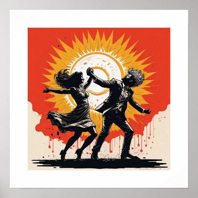 Vintage Sunset Dance  Poster (Front)