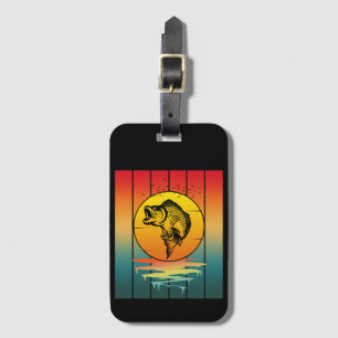 Vintage Sunset Fish Fishing Ocean Luggage Tag