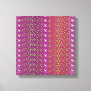 Vintage Sunset Floral Violets wallpaper pattern Canvas Print