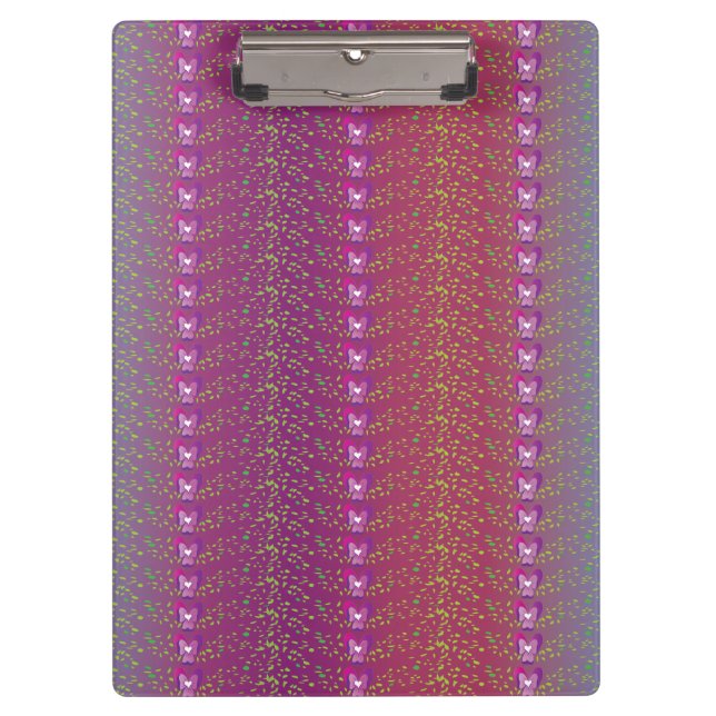 Vintage Sunset Floral Violets wallpaper pattern Clipboard (Front)