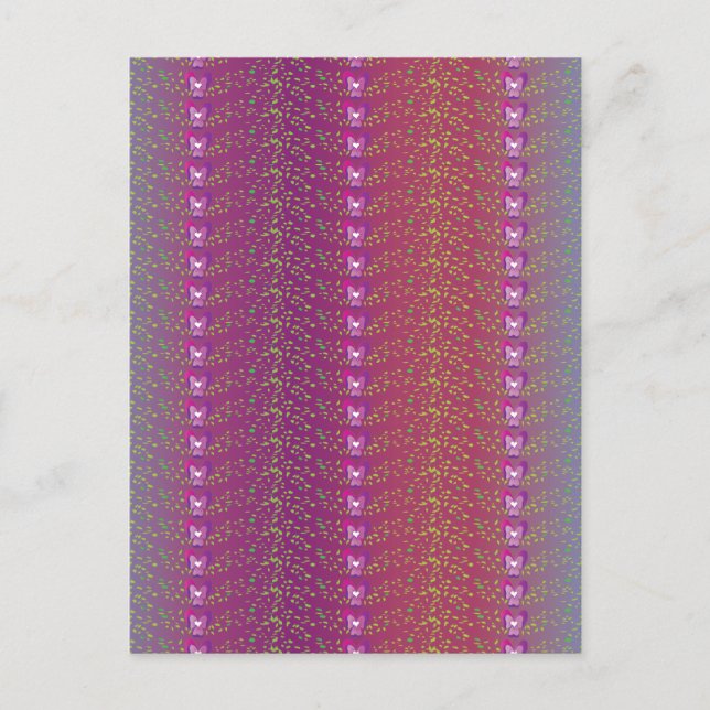 Vintage Sunset Floral Violets wallpaper pattern Postcard (Front)