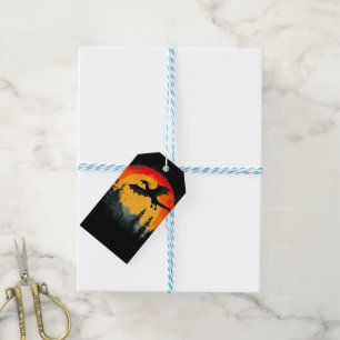 Vintage Sunset Forest Dragon Gift Tags