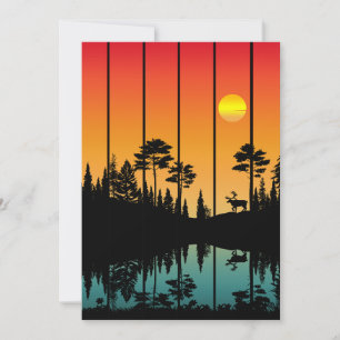 Vintage Sunset Forest Sunrise Scenery Invitation