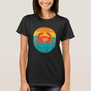 Vintage Sunset Fun Crab, Crabbing, Crab, Crabber, T-Shirt