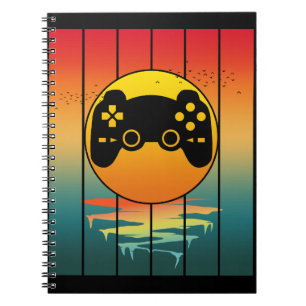 Vintage Sunset Gamer Gaming Computer Game Notebook