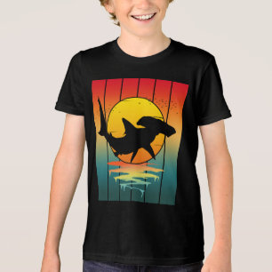 Vintage Sunset Hammerhead Shark  Tri-Blend Shirt