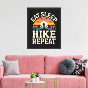 Vintage Sunset Hiking - Mountain Adventure Canvas Print