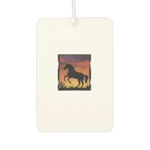 Vintage Sunset Horse Silhouette Western Engraving  Car Air Freshener