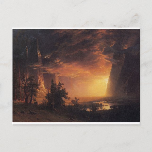 Vintage Sunset in the Yosemite Bierstadt Painting Postcard (Front)