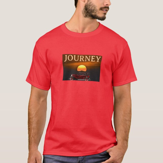 Vintage Sunset Journey T-Shirt | Classic Car Graph (Front)