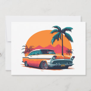 Vintage Sunset Lowrider Retro Cruise Vibes Style  Holiday Card