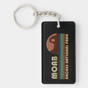 Vintage Sunset Moab Utah - Arches National Park Key Ring