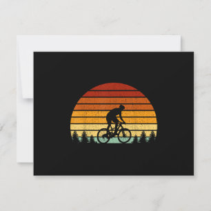 Vintage Sunset Mountain Biking Gift For Mountain B RSVP Card
