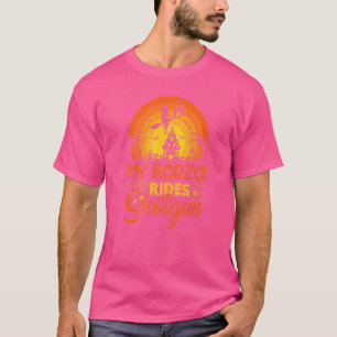 Vintage Sunset My Borzoi Dog Ride Shotgun Hallowee T-Shirt