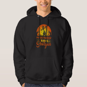 Vintage Sunset My Rottweiler Dog Ride Shotgun Hall Hoodie