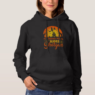 Vintage Sunset My Standard Poodle Dog Ride Shotgun Hoodie