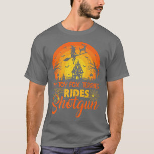 Vintage Sunset My Toy Fo Terrier Dog Ride Shotgun  T-Shirt