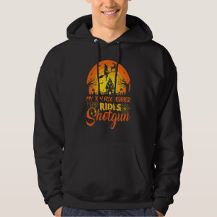 Vintage Sunset My Toy Fox Terrier Dog Ride Shotgun Hoodie