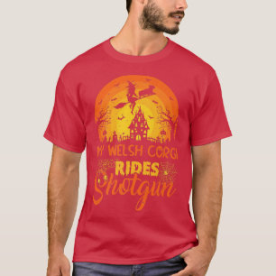 Vintage Sunset My Welsh Corgi Dog Ride Shotgun Hal T-Shirt