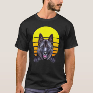 Vintage Sunset Norwegian Elkhound Dog T-Shirt