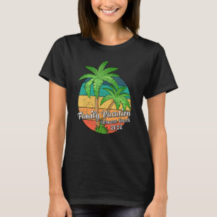 Vintage Sunset Palm Tree Family Vacation 2022 Herm T-Shirt