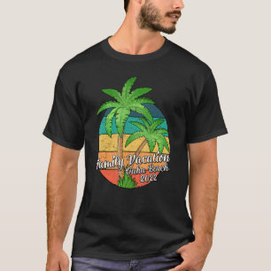 Vintage Sunset Palm Tree Family Vacation 2022 Oahu T-Shirt