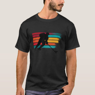 Vintage Sunset Retro Hockey Puck Design T-Shirt