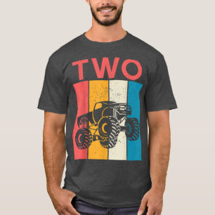 Vintage Sunset Retro I'm Two 2nd Birthday Monster T-Shirt