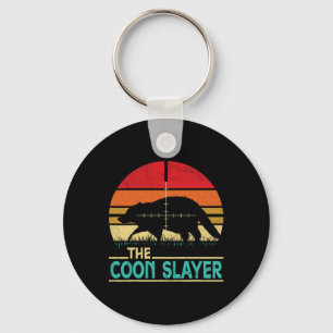 Vintage Sunset Retro Style Coon Hunting Coon Slaye Key Ring