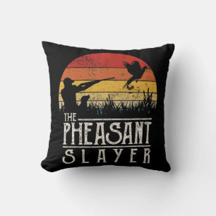 Vintage Sunset Retro Style Pheasant Hunting Pheasa Cushion