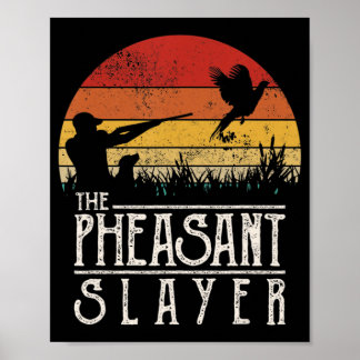Vintage Sunset Retro Style Pheasant Hunting Pheasa Poster