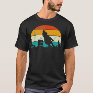 Vintage Sunset Retro Style Sport Horse Rider Barre T-Shirt