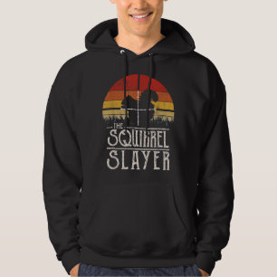 Vintage Sunset Retro Style Squirrel Hunting Squirr Hoodie