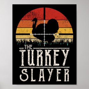 Vintage Sunset Retro Style Turkey Hunting Turkey S Poster