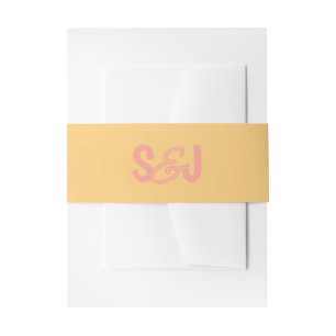 Vintage Sunset Retro Wedding Invitation Belly Band