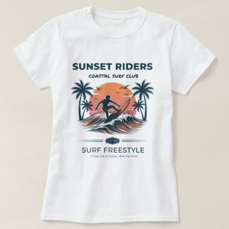 Vintage Sunset Riders Surf Graphic T-Shirt Coastal