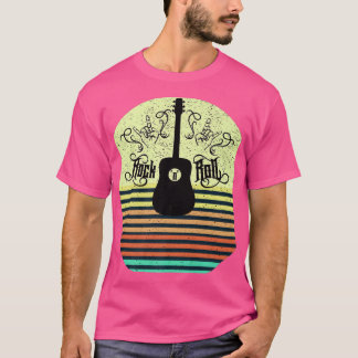Vintage Sunset Rock and Roll Music Guitar Premium T-Shirt