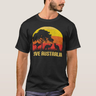 Vintage Sunset Save Australia Save The Kangaroos W T-Shirt
