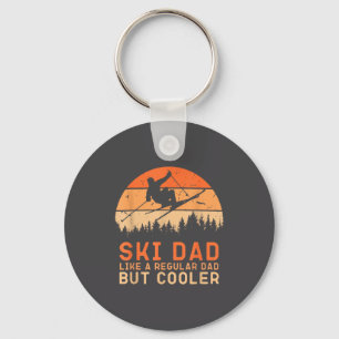 Vintage Sunset Skiing Dad Like A Regular Dad But C Key Ring
