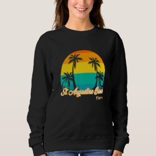 Vintage Sunset St Augustine Beach Florida Summer V Sweatshirt