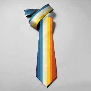Vintage Sunset Stripes Colourful Rainbow Tie