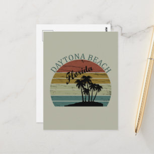 Vintage Sunset Summer Daytona Beach Florida Postcard