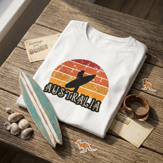 Vintage Sunset Surf Girl Australia Beach Lifestyle Tri-Blend Shirt