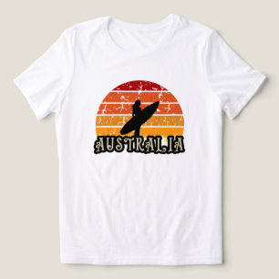 Vintage Sunset Surf Girl Australia Beach Lifestyle Tri-Blend Shirt