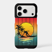 Vintage Sunset Surfing Surfer Ocean Surf