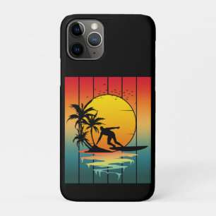 Vintage Sunset Surfing Surfer Ocean Surf Case-Mate iPhone Case