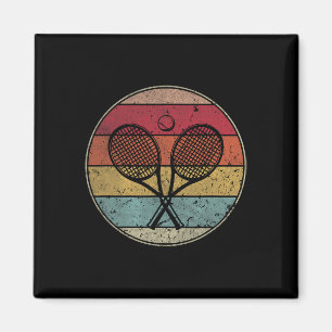 Vintage Sunset Tennis Rackets Men Women Kids Retro Magnet