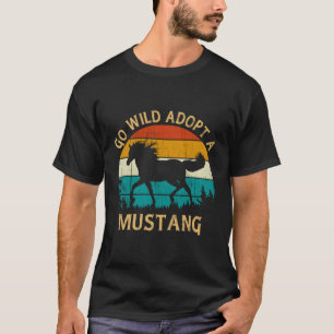 Vintage Sunset Wild Mustang Horse Go Wild Adopt A  T-Shirt